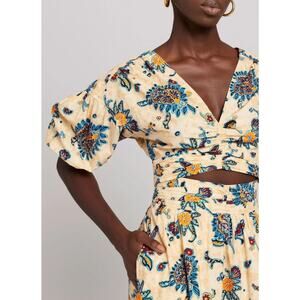 A.L.C. Rylan Cotton Poplin Crop Top Blouse Puff Sleeve Shopbop 14 XL NWT $250